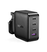 UGREEN 65W USB C Charger Plug 2-Port GaN Type C Fast Wall Power Adapter Compatible with Macbook Pro/Air, iPhone 13, iPad Air/Mini 6, Galaxy S22/S21, Pixel 6, Dell XPS, Asus Acer Laptop etc (Black)