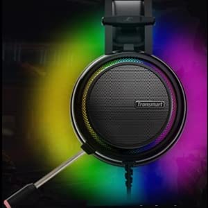USB Gaming Headset with Mic for PC/Laptop,Tronsmart Glary 3.5mm Wired Stereo Gaming Headset with Virtual 7.1 Surround Sound,RGB Noise Cancelling Gaming Headphones