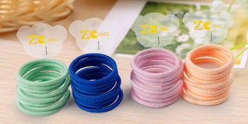ZCOINS Elastic Hair Ties for Thin Hair,Ponytail Holders Value Pack for Newborn Girls,100pcs/pack Multicolor Mixed