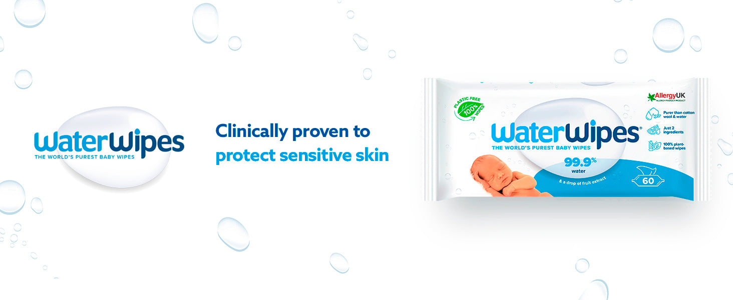 WaterWipes Original Biodegradable Baby Wipes, 99.9% Water Based Wet Wipes & Unscented for Sensitive Skin, 720 Count (12 packs)