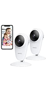 Baby Monitor with Camera and Night Vision, 1080P Baby Camera Monitor, Motion & Sound Detection, Infrared Night Vision, Two Way Audio, Works with Alexa, GNCC C1