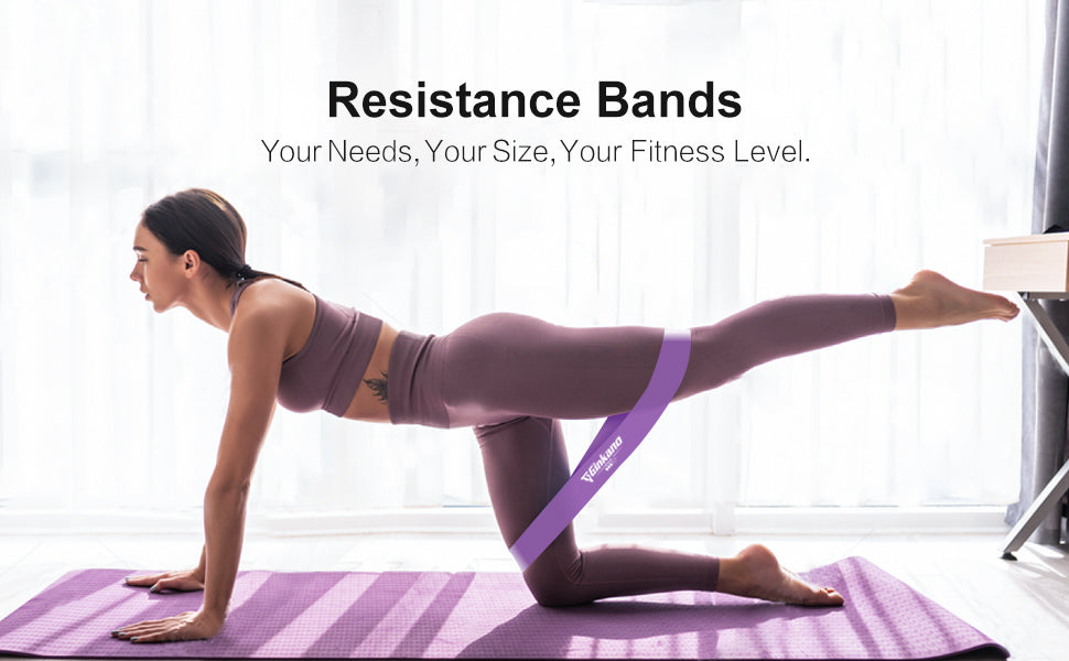 Haquno Resistance Bands, [Set of 5] Skin-Friendly Resistance Fitness Exercise Loop Bands with 5 Different Resistance Levels - Yoga, Pilates, Fitness
