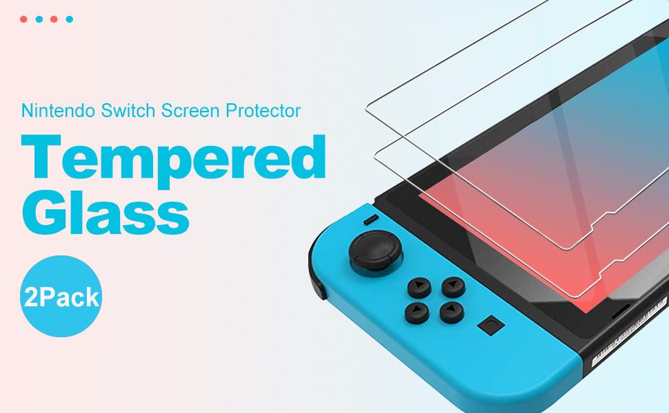 XINRUISEN 2Pack Glass Screen Protector for Nintendo Switch 2017/2019, Tempered Glass Screen Protector for Nintendo Switch DS OLD Model 6.2 inch Screen Protective Glass Cover Protection for Switch