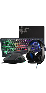 THE G-LAB Combo TUNGSTEN - Backlit Wireless Gaming Keyboard and Mouse Set – UK QWERTY Wireless Gaming Keyboard + 2400 DPI Wireless Gaming Mouse - Pack for PC/PS4/PS5/Xbox One/Xbox Series X/S - NEW