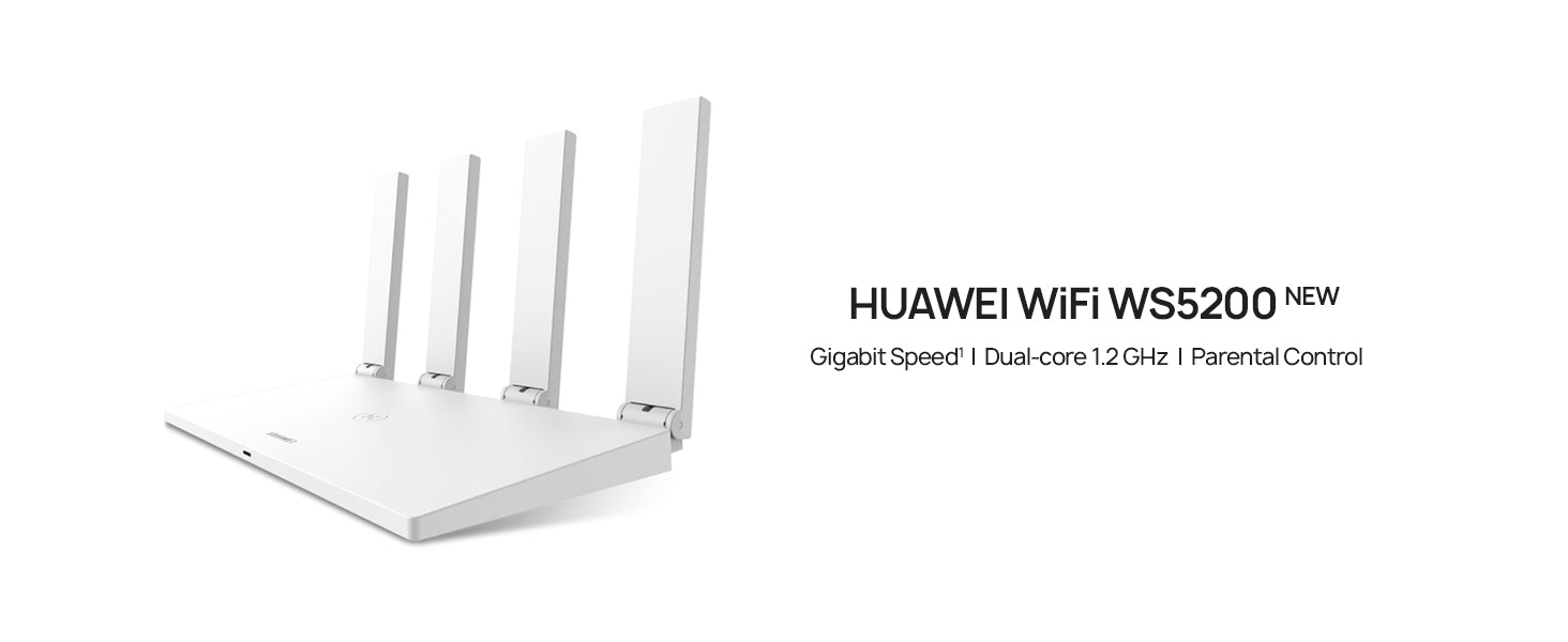 HUAWEI WiFi WS5200 NEW - AC1300 Dual Band Gigabit Wi-Fi Router, 867 Mbps/5 GHz + 400 Mbps/2.4 GHz, Connects up to 64 Devices, Parental Control, Guest Wi-Fi