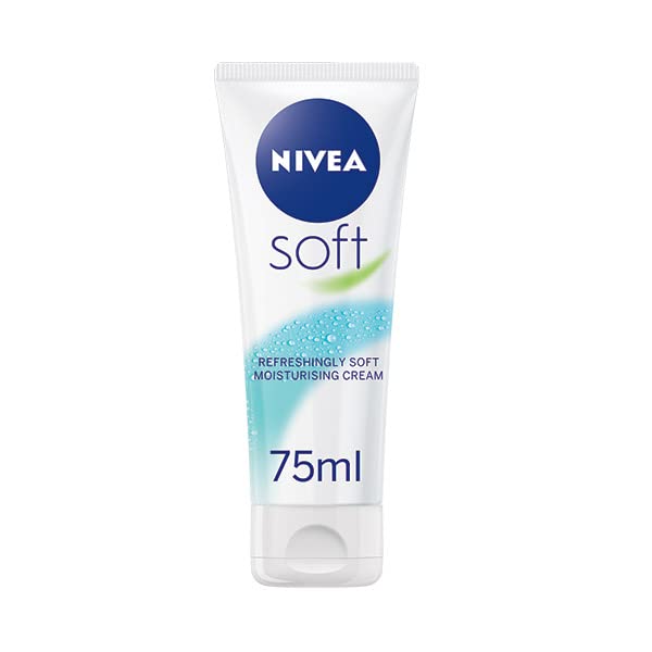 NIVEA Soft Moisturising Cream (75ml), Moisturising Cream for Face, Body and Hands with Vitamin E and Jojoba Oil, Hand Cream Moisturises Deeply, All-Purpose Day Cream