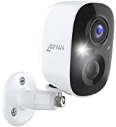 CPVAN Wireless Battery Security Camera Outdoor, WiFi 1080P HD Rechargeable Spotlight Camera with AI PIR Motion Detection(Human/Vehicle/Pet/Package)/2-Way Audio/Waterproof/Night Vision/Cloud&SD Card.