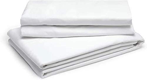 Linen Zone - 800 Thread - 100% Pure Egyptian Cotton - Super Soft - 7 Star Hotel Quality - Flat Bed Sheet (White, King)