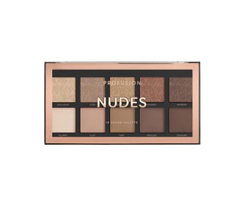 Profusion Cosmetics Nude 10 Shade Eyeshadow Palette, Multicolour