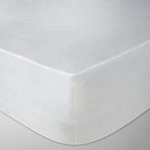 Linen Zone 400 Thread Egyptian Cotton Fitted Bed Sheet Hotel Quality (White, Double)
