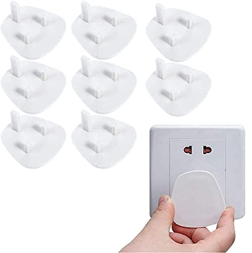White Socket Covers 8 Pieces, Child Safety Electrical Outlet Socket Protectors Plug Covers Safety Outlet Caps - Perfect for Children at Home and School