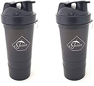 2 PACK PROTEIN BOTTLE SHAKERS WITH TIGHT LIDS FOR SPORTS AND FITNESS (2 PACK, BLACK)