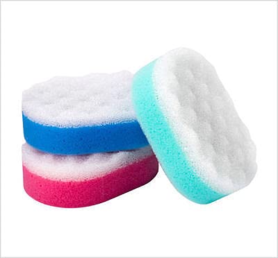 A1SONIC® Pack of 3 Exfoliating sponges bath shower 2 sided sponge coral massage sponge