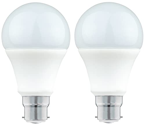 IH LED Light Bulbs Bayonet Cap, 9W 806lm Equivalent to 60W Bulb, Warm White 2700K, GLS BC B22 Cap Energy Efficient LED Bulb, Non-Dimmable, Pack of 2