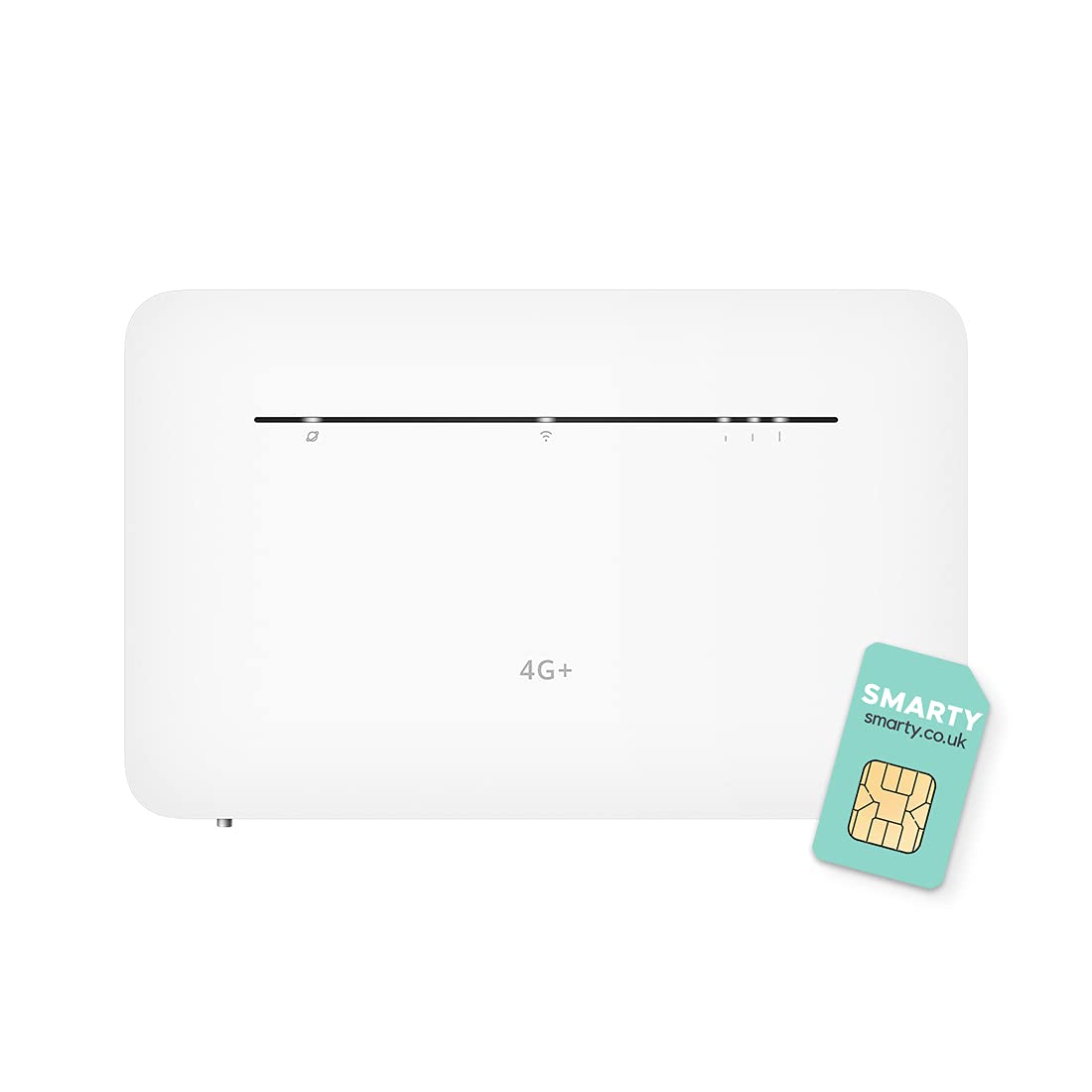 B535-333, 4G+ 400Mbps LTE CAT 7 Mobile WiFi wireless Router, Unlocked to All Networks -Genuine UK Warranty STOCK- (Non Network Logo) + FREE SMARTY Sim Card- White
