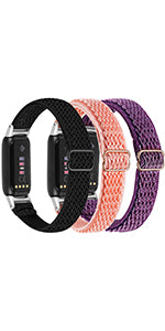 3 Pack Strap Compatible with Fitbit Luxe Strap, Nigaee Soft Silicone Adjustable Sport Replacement Wrist Bands for Women Men