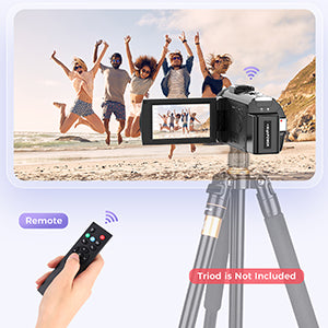 Video Camera Camcorder, Full HD 1080P Digital YouTube Vlogging Camera Recorder,Video Camera 30FPS 3.0 Inch LCD 270 Rotatable Degrees IPS Screen with Remote Control 2 Batteries