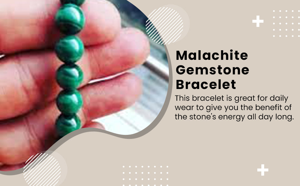 Original Natural AAA Malachite Bracelet - Genuine Malachite Jewellery, Healing Stones and Crystals, Yoga Jewellery