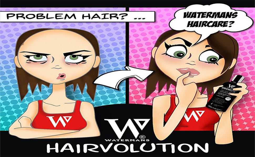 Hair Growth Shampoo & Conditioner by Watermans UK Biotin, Argan Oil, Allantoin, Rosemary, Niacinamide, Lupin. Male & Female Hair Loss Products