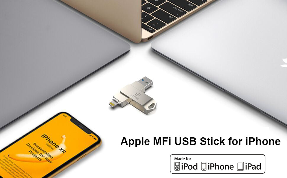 MFi Certified 128GB Photo-Stick-for-iPhone-Storage iPhone-Memory iPhone-USB-for-Photos iPhone-USB-Flash-Drive Memory-Stick-for-iPad External-iPhone-Storage iPhone-Thumb-Drive for iPad Photo Stick