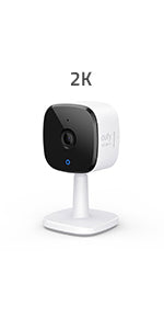 eufy Security Solo IndoorCam C24, 2K Security Indoor Camera, Plug-in Camera with Wi-Fi, IP Camera, Human & Pet AI, Voice Assistant Compatibility, Night Vision, Two-Way Audio, HomeBase not Compatible