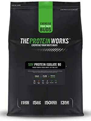 Soy Protein 90 (Isolate) Protein Powder | 100% Plant-Based | Low Fat | No Added Sugar | Gluten-Free | Protein Works | Unflavoured | 500 g