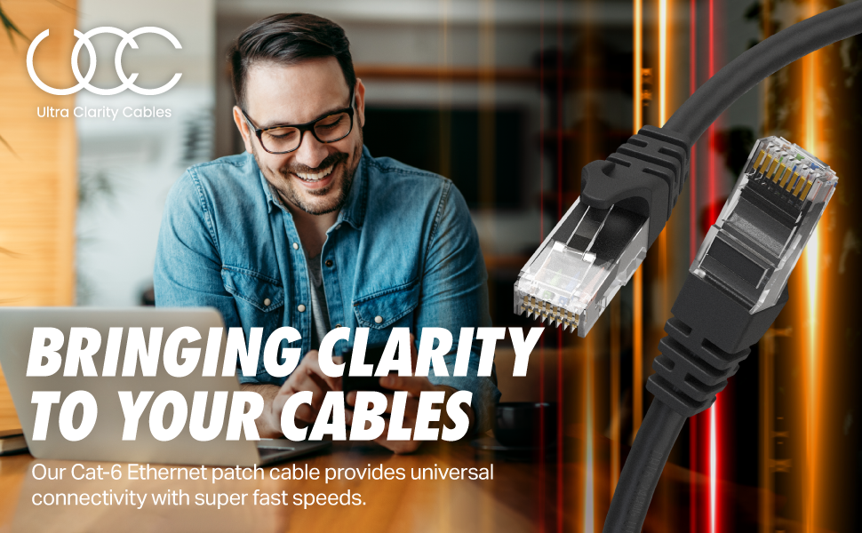 Ultra Clarity Cables Ethernet Cable Cat6 15m/50ft High-speed 10gbps Lan  Cable With Gold Plated Rj45 Connector For Router, Modem, Pc, Switches, Hub,  La