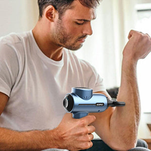Massage Gun, RENPHO Massage Gun Deep Tissue Powerful up to 3200rpm Handheld Percussion Muscle Massager with 2500mAh Battery and Type-C Charging for Muscle Pain Relief Recovery, Blue