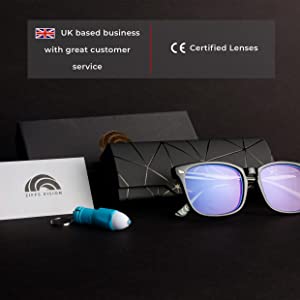 Ziffs Vision® Blue Light Blocking Glasses - Gaming Glasses - Premium Magnetic case & Accessories - Blue Light Glasses Women & Men - British Brand…