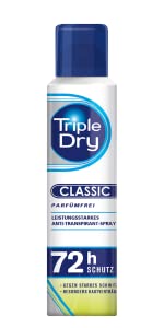 Triple Dry Carbon Antiperspirant Roll-On, Deodorant Against Heavy Sweating, Deodorant with Activated Carbon for 72 Hour Safe Protection, Antibacterial Antiperspirant, 50 ml