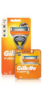 Gillette Fusion5 ProGlide Razor Blades Men, Pack of 4 Razor Blade Refills with Precision Trimmer, 5 Anti-Friction Blades