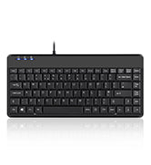 Perixx PERIDUO-212 Wired Mini Keyboard and Mouse Combo with 12 Multimedia Keys, Black, UK Layout