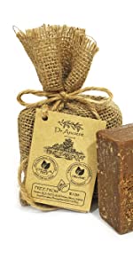 Black Soap Bar With Pine Tar Organic Natural Vegan Traditional Handmade Antique - Antibacterial, Anti-Fungal, Acne, Eczema, Itchy Skin And Cellulite - No Chemicals, Pure Natural Soaps!