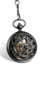 JewelryWe Classic Antique Half Hunter Metal Hollow Skeleton Hand Wind Mechanical Pocket Watch with Chain