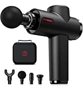 Massage Gun, Renpho Massage Gun Deep Tissue, Powerful and Quiet Electric Handheld Massager, LCD Touch Control, Electric Massager for Shoulder Back Leg Relief with Portable Carry Case (Black)