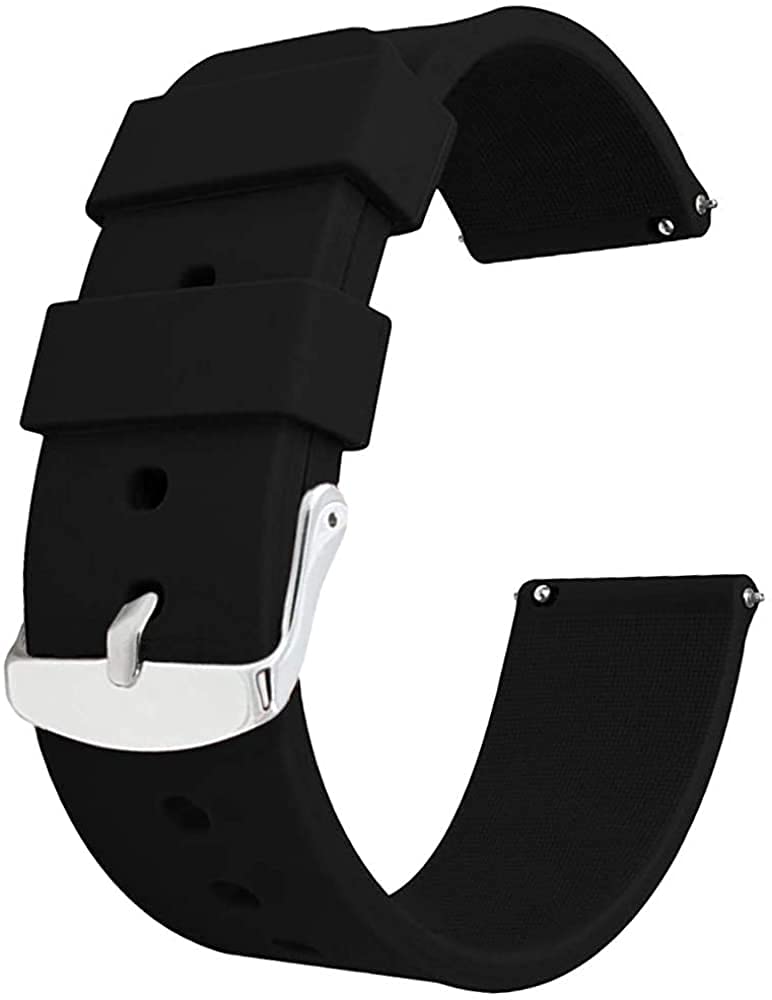 Silicone Soft Rubber Watch Straps with Quick Release (18MM 20MM & 22MM) featuring Friction Grip™ - Watch Bands for Watches / Smartwatches