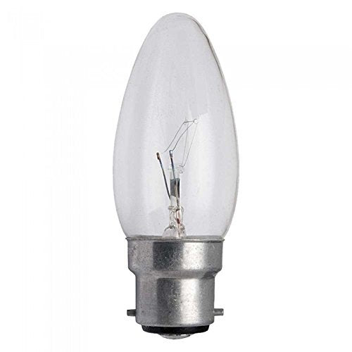 10 x 40 Watt Clear Glass Candle Light Bulbs BC B22 Bayonet Cap