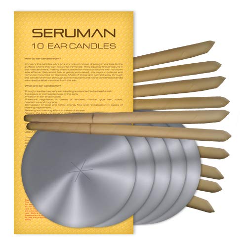 Natural Seruman Therapeutics beeswax Ear Candles (5 pairs) with protective discs