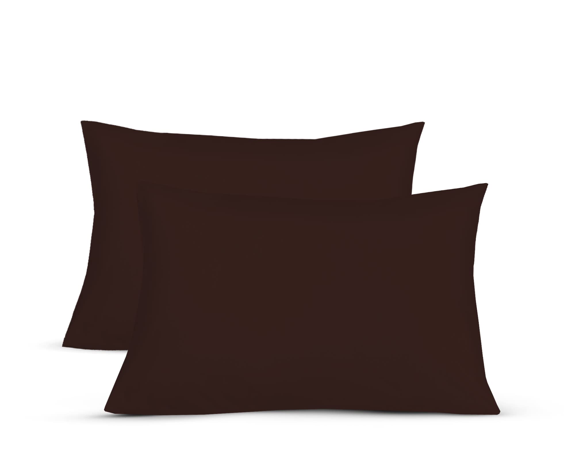 Sapphire Collection 2 x Luxury Pair of Housewife Pillow Cases Non Iron Percale Bedroom Bedding Pillow Cover (Chocolate)