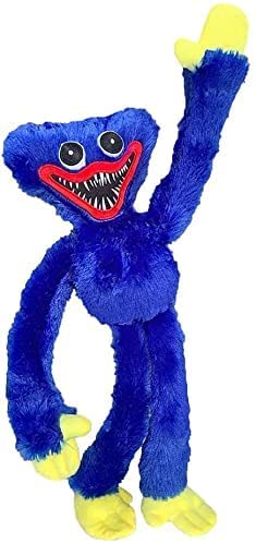 Poppy Playtime Huggy Wuggy Plushies Toy, Blue Monster Horror Plush Monster Toy, Cute and Funny Stuffed Dolls, Horror Game Surrounding Doll, for Kids and Fans Collect Valentines Day Gift Toys (Blue)