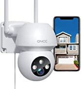 Security Camera Outdoor Wired, 2.4G Wireless CCTV Camera, GNCC 360° Intelligent Auto-Track 1080P Colorful Night Vision Home Security Camera, APP Remote Control, Two Way Audio, Support Alexa (K1)