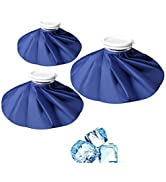 Kuou 3 Pack Ice Bag,ice bag for injuries,Reusable First Aid Ice Bag, Hot And Cold Reusable Ice Bag, First Aid Therapy Packs Relief and Reduce Sports Injuries, Deep Blue(11"+9"+6")