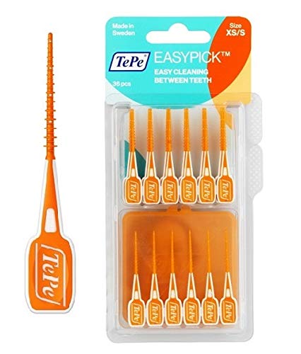 2 Pack x Tepe Easy Pick Interdental Brushes Orange Size XS/S Pack of 36