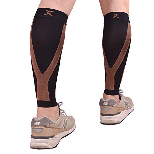 Thx4COPPER Calf Compression Sleeve 20-30mmHg for Men & Women, Shin Splint Leg Compression Calf Sleeve- Great for Running, Cycling, Travelling- Improve Circulation and Recovery