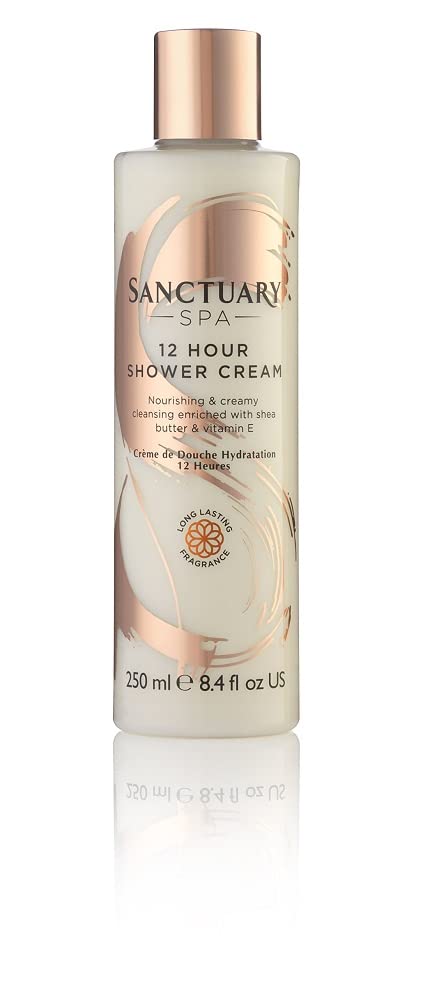 Sanctuary Spa Shower Gel, 12 Hour Shower Cream, Body Wash with Shea Butter and Vitamin E, Vegan and Cruelty Free, 250 ml