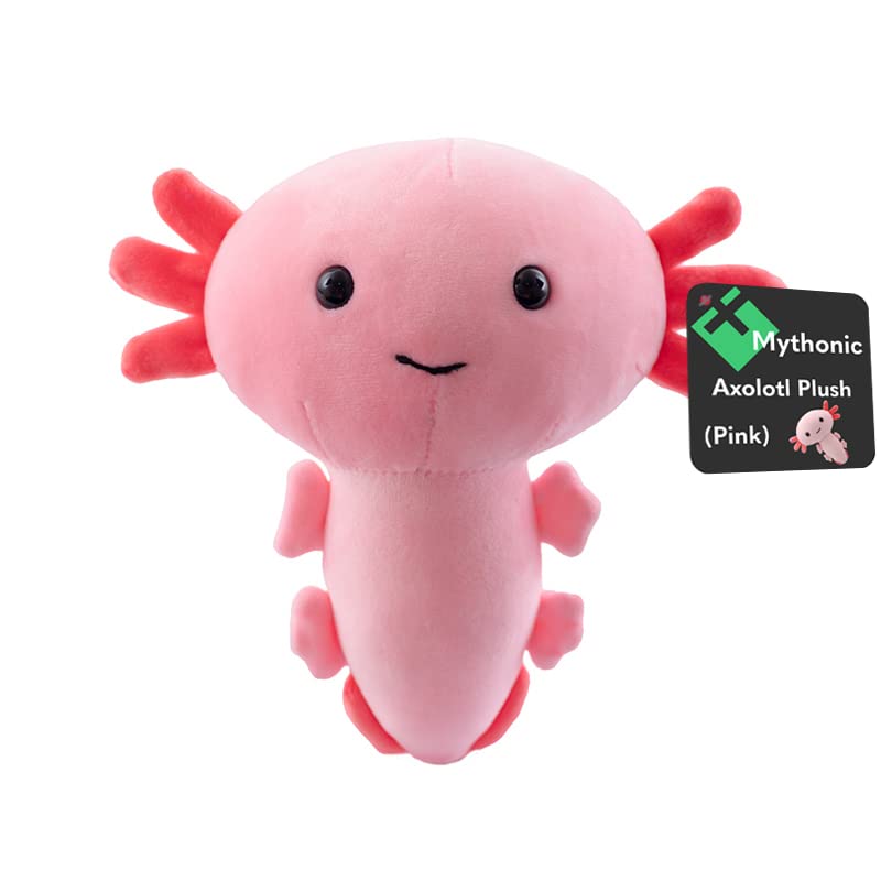 Mythonic Cartoon Axolotl Plush Toy Ocean Animal Plushies Figure Doll Toy Cartoon Stuffed Doll Gifts (Pink)