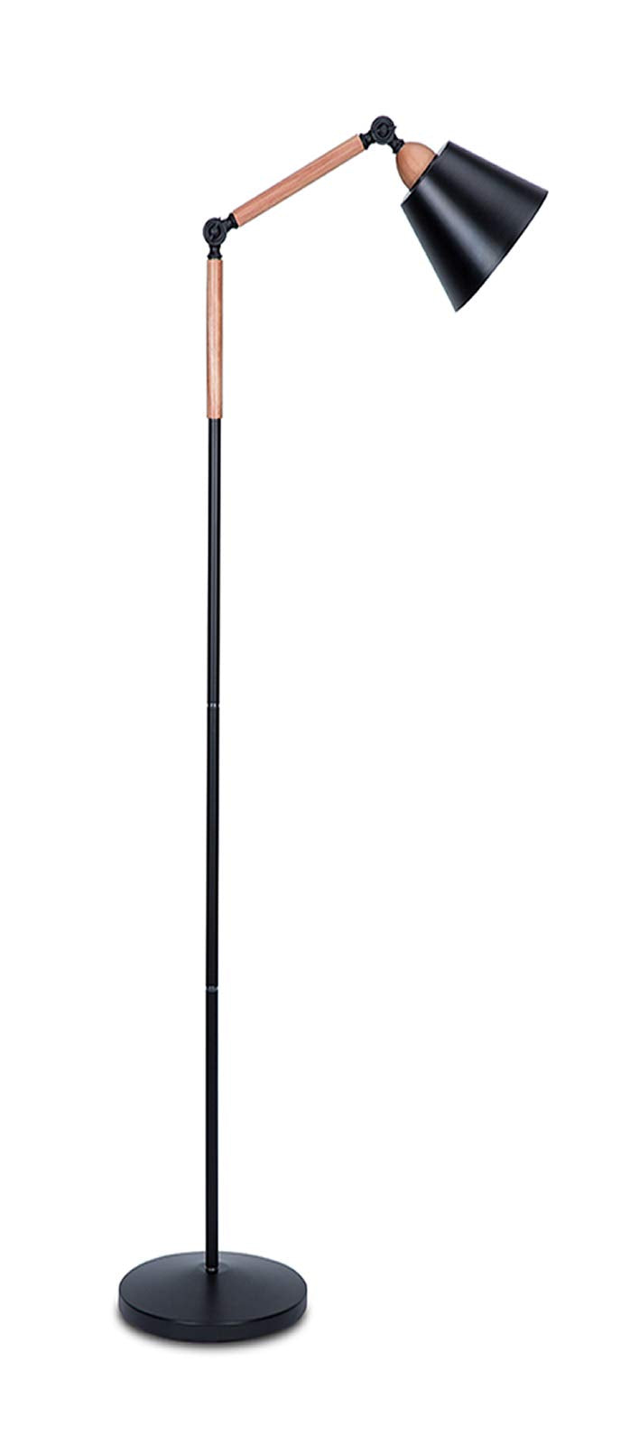 Modern Metal Floor Lamp Reading Lighting, Adjustable Standing Lamp with Heavy Metal Based and 9W LED Bulb for Living Room, Bedroom, Office or Study Room - Black