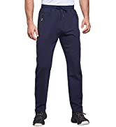 JustSun Tracksuit Bottoms Mens Joggers Slim Fit Gym Sports with Zip Pockets