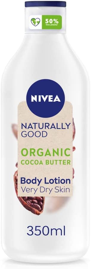 NIVEA Body Naturally Good Organic Cocoa Butter (350ml​), Body Lotion Inspired By Nature, NIVEA Body Lotion, Vegan Body Lotion with Natural Cocoa Butter