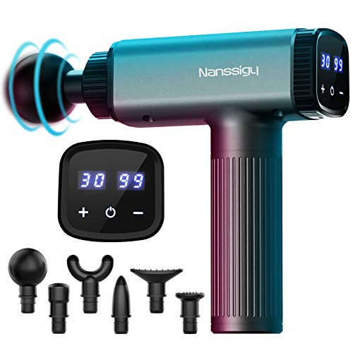 Massage Gun Deep Tissue,Powerful 30 Speeds Percussion Muscle Massager, 2600mah Electric Handheld Muscle Massager Gun,Portable Fascia Gun with 6 Massager Heads for Athletes Muscle Tension Pain Relief